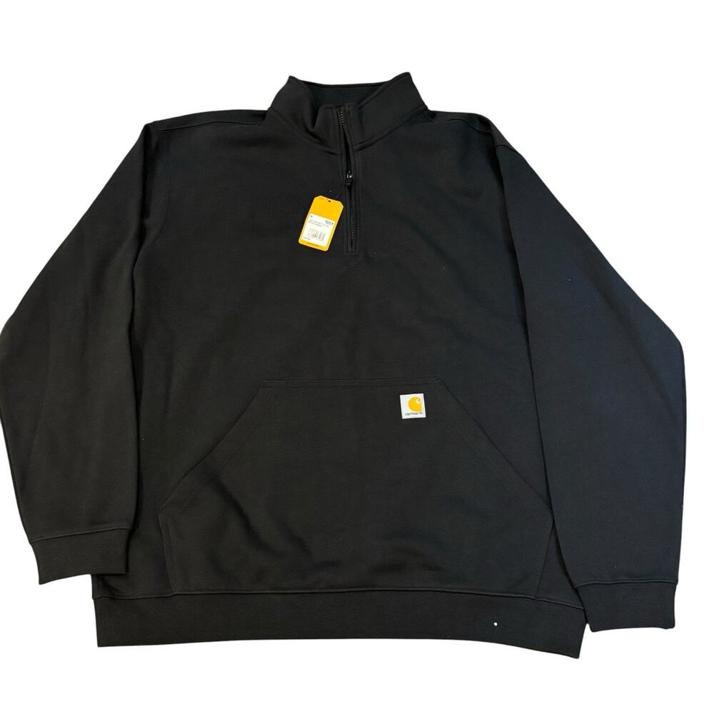 Carhartt Men's Loose Fit Midweight 1/4 Zip Mock Neck Sweatshirt XL Black NWT!*